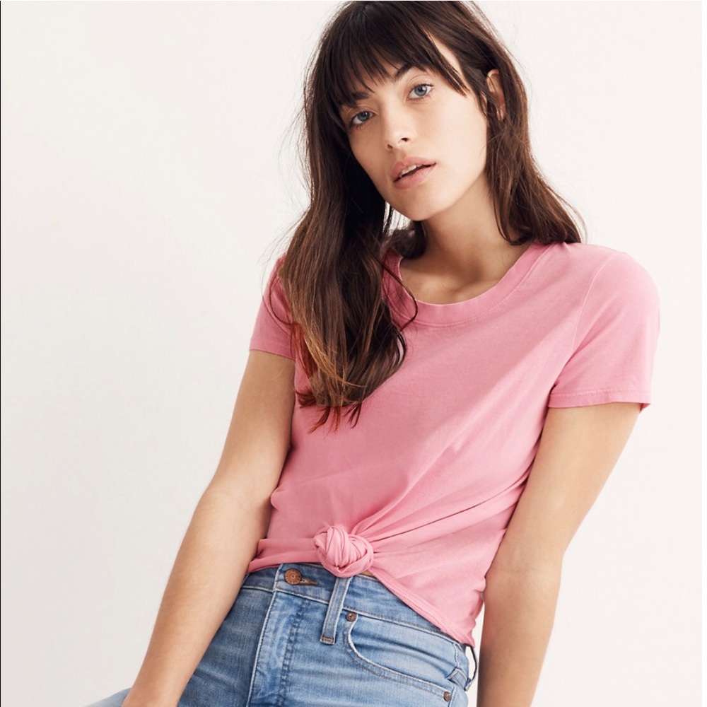 Madewell tie front tee size L